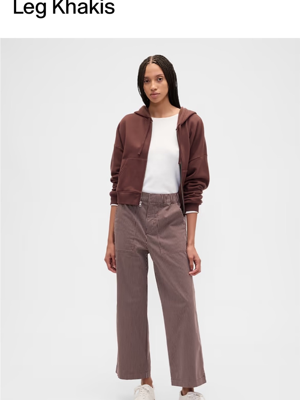 Gap High Rise Easy Stripe Wide Leg Khakis